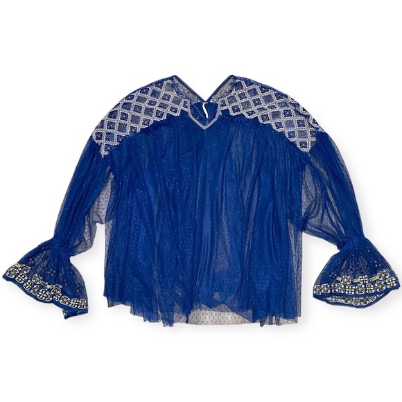 Free People Joyride Sheer Embroidered Top - Picture 4 of 9